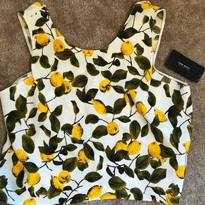 Zara NWT Lemon Citrus Cropped XLarge Top
